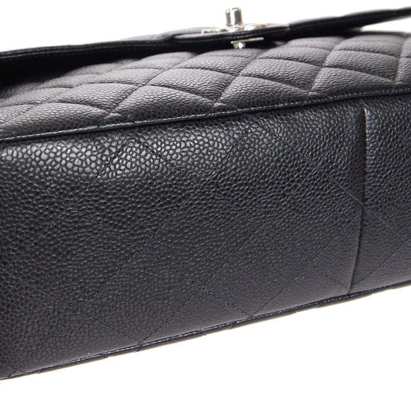 CHANEL 2000-2001 Classic Flap Jumbo SHW Black Caviar 27053 - Picture 3 of 10